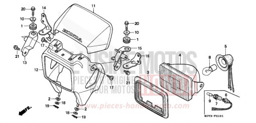 SCHEINWERFER (DK/ED/U) XR400RY de 2000